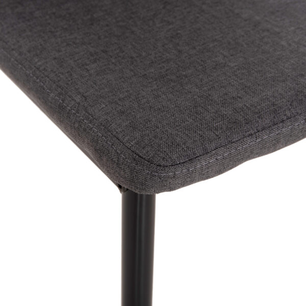 ΚΑΡΕΚΛΑ ΤΡΑΠΕΖΑΡΙΑΣ DIAZ HM18346.01 ΓΚΡΙ ΥΦΑΣΜΑ-ΜΕΤΑΛΛΙΚΑ ΠΟΔΙΑ ΜΑΥΡΑ 41,5x52x87Υεκ.