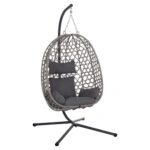 ΚΡΕΜΑΣΤΗ ΦΩΛΙΑ NESTA HM6468.01 ΓΚΡΙ ΜΕΤΑΛΛΟ & P.E.RATTAN 100x100x190Υεκ.