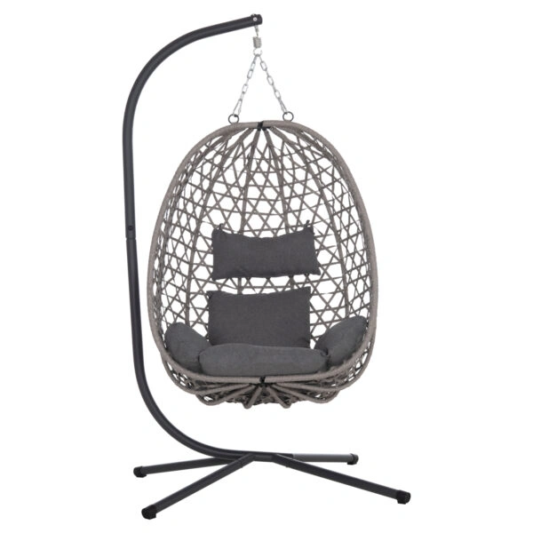 ΚΡΕΜΑΣΤΗ ΦΩΛΙΑ NESTA HM6468.01 ΓΚΡΙ ΜΕΤΑΛΛΟ & P.E.RATTAN 100x100x190Υεκ.