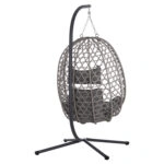 ΚΡΕΜΑΣΤΗ ΦΩΛΙΑ NESTA HM6468.01 ΓΚΡΙ ΜΕΤΑΛΛΟ & P.E.RATTAN 100x100x190Υεκ.