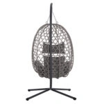 ΚΡΕΜΑΣΤΗ ΦΩΛΙΑ NESTA HM6468.01 ΓΚΡΙ ΜΕΤΑΛΛΟ & P.E.RATTAN 100x100x190Υεκ.