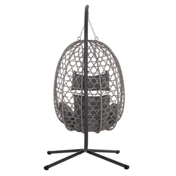 ΚΡΕΜΑΣΤΗ ΦΩΛΙΑ NESTA HM6468.01 ΓΚΡΙ ΜΕΤΑΛΛΟ & P.E.RATTAN 100x100x190Υεκ.