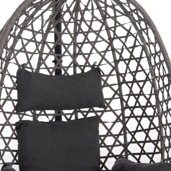 ΚΡΕΜΑΣΤΗ ΦΩΛΙΑ NESTA HM6468.01 ΓΚΡΙ ΜΕΤΑΛΛΟ & P.E.RATTAN 100x100x190Υεκ.