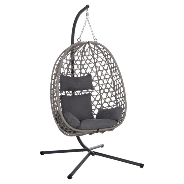 ΚΡΕΜΑΣΤΗ ΦΩΛΙΑ NESTA HM6468.01 ΓΚΡΙ ΜΕΤΑΛΛΟ & P.E.RATTAN 100x100x190Υεκ.