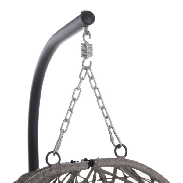 ΚΡΕΜΑΣΤΗ ΦΩΛΙΑ NESTA HM6468.01 ΓΚΡΙ ΜΕΤΑΛΛΟ & P.E.RATTAN 100x100x190Υεκ.
