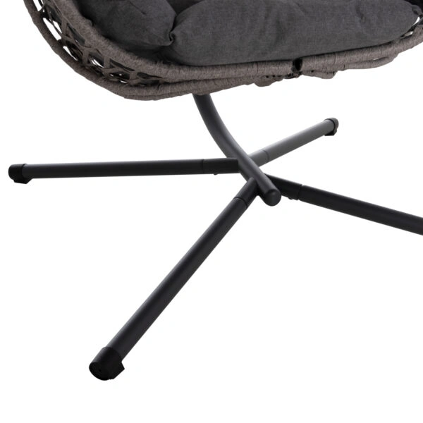 ΚΡΕΜΑΣΤΗ ΦΩΛΙΑ NESTA HM6468.01 ΓΚΡΙ ΜΕΤΑΛΛΟ & P.E.RATTAN 100x100x190Υεκ.