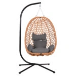 ΚΡΕΜΑΣΤΗ ΦΩΛΙΑ NESTA HM6468.05 ΜΑΥΡΟ ΜΕΤΑΛΛΟ--ΚΑΦΕ P.E.RATTAN 100x100x190Υεκ.