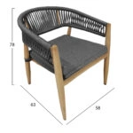 ΠΟΛΥΘΡΟΝΑ ΑΛΟΥΜΙΝΙΟΥ LISTON HM6646 ΒΑΜΒΟΟ LOOK---ΣΧΟΙΝΙ & OLEFIN ΑΝΘΡΑΚΙ 58x63x78Υ
