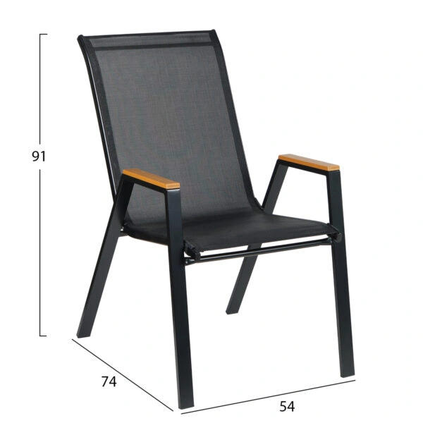 ΠΟΛΥΘΡΟΝΑ ΕΞ.ΧΩΡΟΥ LEONE HM6429.03 ΜΕΤΑΛΛΙΚΗ ΜΑΥΡΗ--TEXTILENE ΜΑΥΡΟ 54x74x91Υεκ