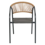 ΠΟΛΥΘΡΟΝΑ HOMAN HM6430.01 ΓΚΡΙ ΜΕΤΑΛΛΟ & TEXTILENE--ΜΠΕΖ P.E.RATTAN 53,5x62x75Υεκ