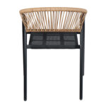 ΠΟΛΥΘΡΟΝΑ HOMAN HM6430.03 ΜΑΥΡΟ ΜΕΤΑΛΛΟ & TEXTILENE--ΜΠΕΖ P.E.RATTAN 53,5x62x75Υεκ