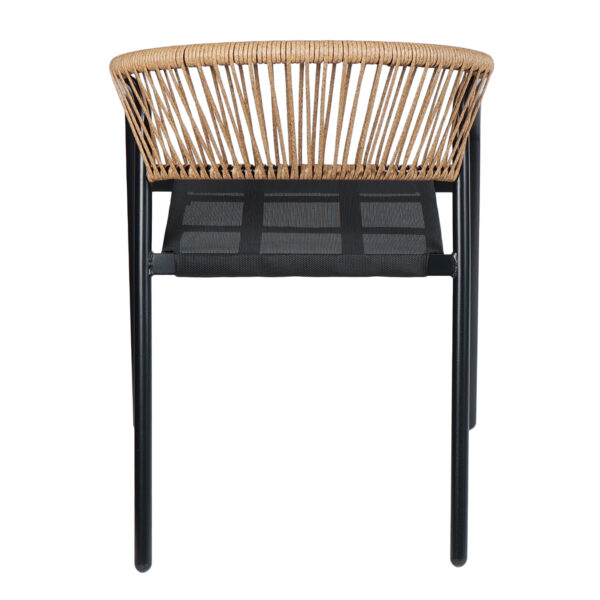 ΠΟΛΥΘΡΟΝΑ HOMAN HM6430.03 ΜΑΥΡΟ ΜΕΤΑΛΛΟ & TEXTILENE--ΜΠΕΖ P.E.RATTAN 53,5x62x75Υεκ