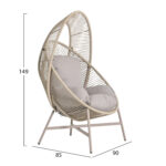 ΠΟΛΥΘΡΟΝΑ-ΦΩΛΙΑ RULER HM6506.02 ΜΟΚΑ ΜΕΤΑΛΛΟ-P.E.RATTAN--ΓΚΡΙ ΜΑΞΙΛΑΡΙΑ 90x85x149Υεκ