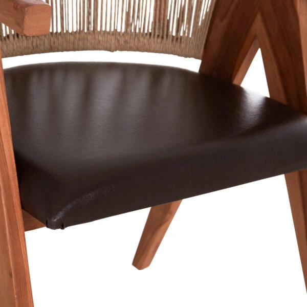 ΠΟΛΥΘΡΟΝΑ ΤΡΑΠΕΖΑΡΙΑΣ BRANN HM18238.11 ΞΥΛΟ ΤΕΑΚ-ΚΑΦΕ PU-ΣΧΟΙΝΙ 60x67x76Υεκ.