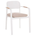 ΠΟΛΥΘΡΟΝΑ ΤΡΑΠΕΖΑΡΙΑΣ ELARA HM6414.02 ΛΕΥΚΟ ΑΛΟΥΜΙΝΙΟ-ΜΠΕΖ OLEFIN--TEAK 56x62x78Υεκ