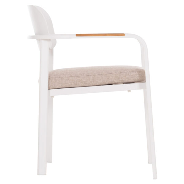 ΠΟΛΥΘΡΟΝΑ ΤΡΑΠΕΖΑΡΙΑΣ ELARA HM6414.02 ΛΕΥΚΟ ΑΛΟΥΜΙΝΙΟ-ΜΠΕΖ OLEFIN--TEAK 56x62x78Υεκ