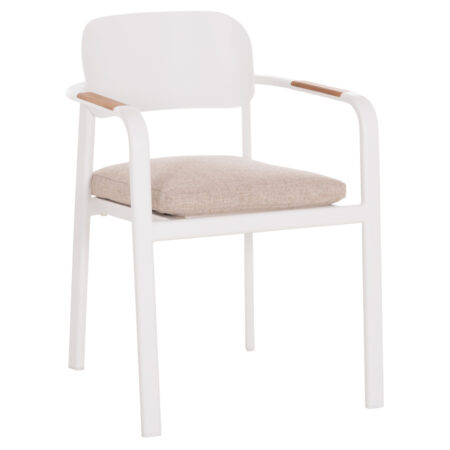 ΠΟΛΥΘΡΟΝΑ ΤΡΑΠΕΖΑΡΙΑΣ ELARA HM6414.02 ΛΕΥΚΟ ΑΛΟΥΜΙΝΙΟ-ΜΠΕΖ OLEFIN--TEAK 56x62x78Υεκ