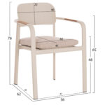 ΠΟΛΥΘΡΟΝΑ ΤΡΑΠΕΖΑΡΙΑΣ ELARA HM6414.05 ΜΠΕΖ ΑΛΟΥΜΙΝΙΟ-OLEFIN--ΞΥΛΟ TEAK 56x62x78Υεκ.