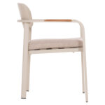 ΠΟΛΥΘΡΟΝΑ ΤΡΑΠΕΖΑΡΙΑΣ ELARA HM6414.05 ΜΠΕΖ ΑΛΟΥΜΙΝΙΟ-OLEFIN--ΞΥΛΟ TEAK 56x62x78Υεκ.