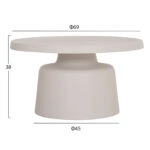 ΣΕΤ 2 ΤΡΑΠΕΖΙΑ ΣΑΛΟΝΙΟΥ RINKON2 HM18304.01 ΜΕΤΑΛΛΟ ΣΕ ΛΕΥΚΟ Φ49εκ & Φ69εκ