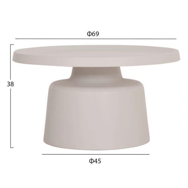 ΣΕΤ 2 ΤΡΑΠΕΖΙΑ ΣΑΛΟΝΙΟΥ RINKON2 HM18304.01 ΜΕΤΑΛΛΟ ΣΕ ΛΕΥΚΟ Φ49εκ & Φ69εκ