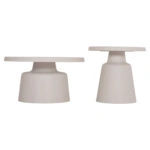 ΣΕΤ 2 ΤΡΑΠΕΖΙΑ ΣΑΛΟΝΙΟΥ RINKON2 HM18304.01 ΜΕΤΑΛΛΟ ΣΕ ΛΕΥΚΟ Φ49εκ & Φ69εκ