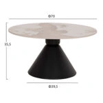 ΣΕΤ 2 ΤΡΑΠΕΖΙΑ ΣΑΛΟΝΙΟΥ JEN HM18305.02 ΜΕΤΑΛΛΟ ΜΑΥΡΟ-SINTERED STONE PANDORA Φ50εκ & Φ70εκ