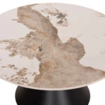 ΣΕΤ 2 ΤΡΑΠΕΖΙΑ ΣΑΛΟΝΙΟΥ JEN HM18305.02 ΜΕΤΑΛΛΟ ΜΑΥΡΟ-SINTERED STONE PANDORA Φ50εκ & Φ70εκ