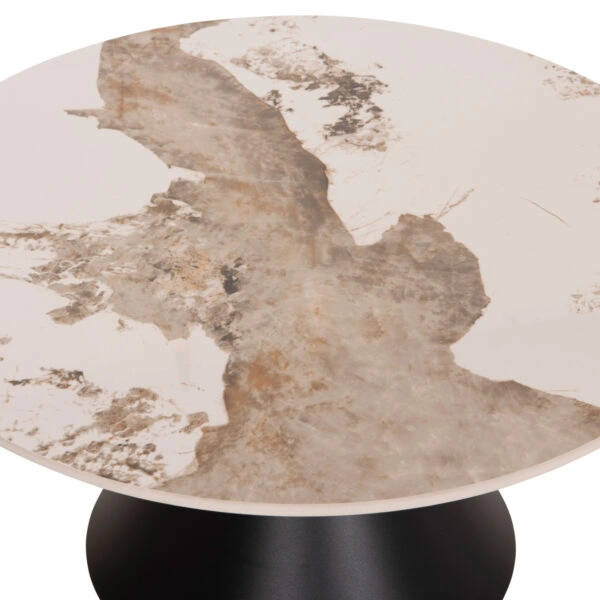 ΣΕΤ 2 ΤΡΑΠΕΖΙΑ ΣΑΛΟΝΙΟΥ JEN HM18305.02 ΜΕΤΑΛΛΟ ΜΑΥΡΟ-SINTERED STONE PANDORA Φ50εκ & Φ70εκ