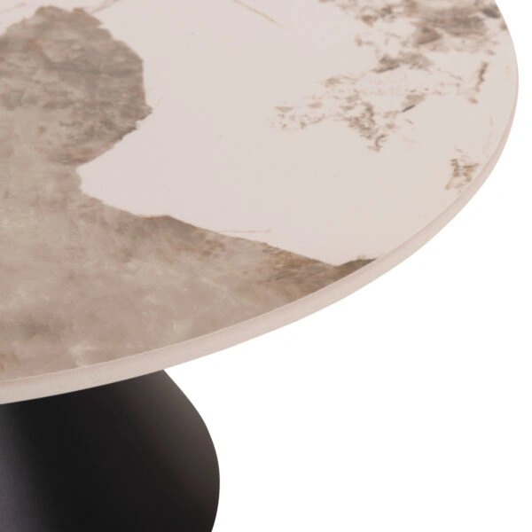 ΣΕΤ 2 ΤΡΑΠΕΖΙΑ ΣΑΛΟΝΙΟΥ JEN HM18305.02 ΜΕΤΑΛΛΟ ΜΑΥΡΟ-SINTERED STONE PANDORA Φ50εκ & Φ70εκ