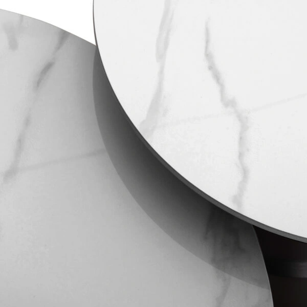 ΣΕΤ 2 ΤΡΑΠΕΖΙΑ ΣΑΛΟΝΙΟΥ LIDOX HM18306.02 SINTERED STONE TOP- SNOW WHITE ΧΡΩΜΑ Φ50 & Φ70