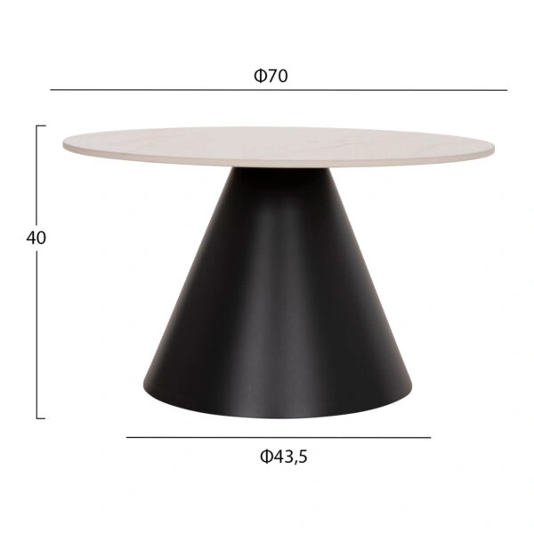 ΣΕΤ 2 ΤΡΑΠΕΖΙΑ ΣΑΛΟΝΙΟΥ RIDGE(X) HM18307.02 SINTERED STONE TOPS--ΒΑΣΕΙΣ ΜΑΥΡΕΣ Φ50 & Φ70