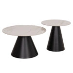 ΣΕΤ 2 ΤΡΑΠΕΖΙΑ ΣΑΛΟΝΙΟΥ RIDGE(X) HM18307.02 SINTERED STONE TOPS--ΒΑΣΕΙΣ ΜΑΥΡΕΣ Φ50 & Φ70