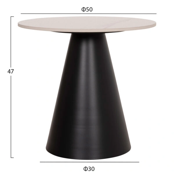 ΣΕΤ 2 ΤΡΑΠΕΖΙΑ ΣΑΛΟΝΙΟΥ RIDGE(X) HM18307.02 SINTERED STONE TOPS--ΒΑΣΕΙΣ ΜΑΥΡΕΣ Φ50 & Φ70