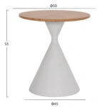 ΣΕΤ 2 ΤΡΑΠΕΖΙΑ ΣΑΛΟΝΙΟΥ JENNEL(X) HM18308.01 ΜΕΤΑΛΛΟ ΛΕΥΚΟ--MDF ΣΕ ΦΥΣΙΚΟ Φ50εκ & Φ70εκ