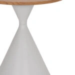 ΣΕΤ 2 ΤΡΑΠΕΖΙΑ ΣΑΛΟΝΙΟΥ JENNEL(X) HM18308.01 ΜΕΤΑΛΛΟ ΛΕΥΚΟ--MDF ΣΕ ΦΥΣΙΚΟ Φ50εκ & Φ70εκ