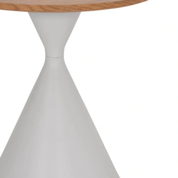 ΣΕΤ 2 ΤΡΑΠΕΖΙΑ ΣΑΛΟΝΙΟΥ JENNEL(X) HM18308.01 ΜΕΤΑΛΛΟ ΛΕΥΚΟ--MDF ΣΕ ΦΥΣΙΚΟ Φ50εκ & Φ70εκ