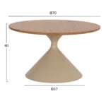 ΣΕΤ 2 ΤΡΑΠΕΖΙΑ ΣΑΛΟΝΙΟΥ JENNEL(X) HM18308.04 ΜΕΤΑΛΛΟ ΣΑΜΠΑΝΙ--MDF ΣΕ ΦΥΣΙΚΟ Φ50εκ & Φ70εκ