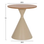 ΣΕΤ 2 ΤΡΑΠΕΖΙΑ ΣΑΛΟΝΙΟΥ JENNEL(X) HM18308.04 ΜΕΤΑΛΛΟ ΣΑΜΠΑΝΙ--MDF ΣΕ ΦΥΣΙΚΟ Φ50εκ & Φ70εκ