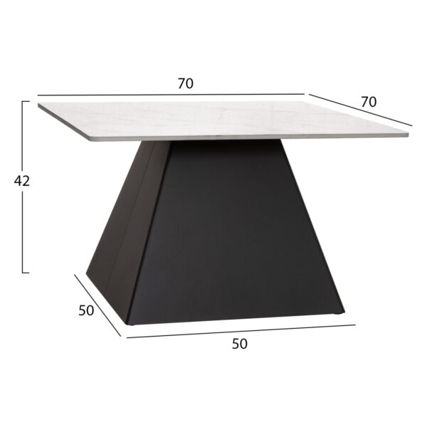 ΣΕΤ 2 ΤΡΑΠΕΖΙΑ ΣΑΛΟΝΙΟΥ QUBER(X) HM18311.02 SINTERED STONE ΤΕΤΡΑΓΩΝΟ--ΒΑΣΕΙΣ ΜΑΥΡΕΣ