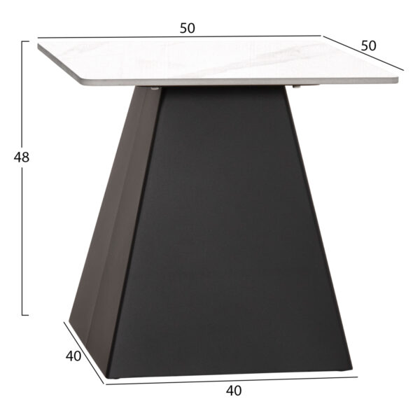 ΣΕΤ 2 ΤΡΑΠΕΖΙΑ ΣΑΛΟΝΙΟΥ QUBER(X) HM18311.02 SINTERED STONE ΤΕΤΡΑΓΩΝΟ--ΒΑΣΕΙΣ ΜΑΥΡΕΣ