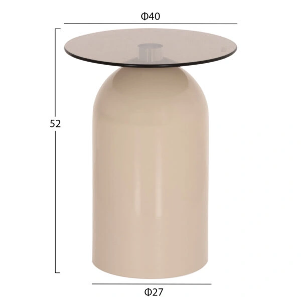 ΣΕΤ 2 ΤΡΑΠΕΖΙΑ ΣΑΛΟΝΙΟΥ BELLINS HM18314.04 ΜΠΕΖ ΜΕΤΑΛ.ΒΑΣΕΙΣ--ΓΥΑΛΙ Φ50εκ & Φ40εκ