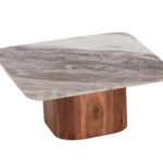 ΣΕΤ 2ΤΜΧ ΤΡΑΠΕΖΙΑ ΣΑΛΟΝΙΟΥ VOLTI HM21079 ΓΚΡΙ ΜΑΡΜΑΡΟ-ΞΥΛΟ ΑΚΑΚΙΑΣ