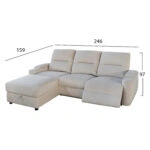 ΣΕΤ ΚΑΝΑΠΕΣ-ΠΟΛΥΘΡΟΝΑ RELAX SYNTHIA HM10735.01 ΜΠΕΖ ΥΦΑΣΜΑ-ΗΛΕΚΤΡΙΚΗ ΑΝΑΚΛΙΣΗ [L]