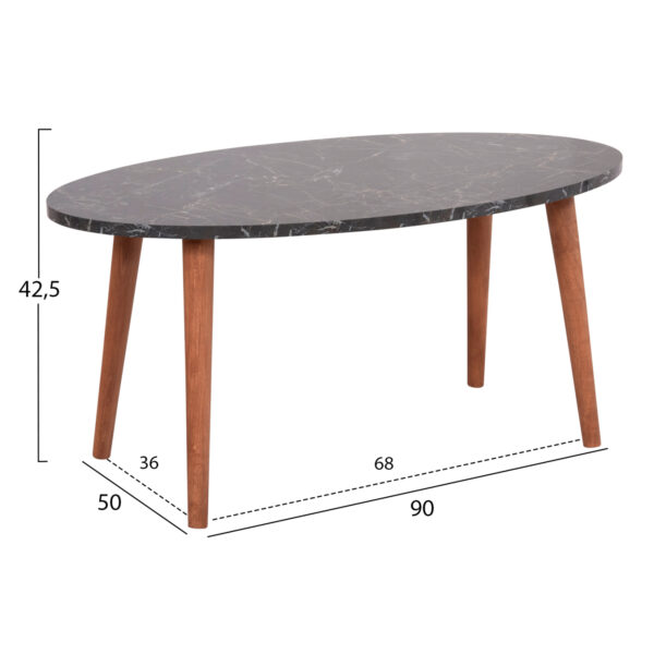 ΣΕΤ ΤΡΑΠΕΖΙ ΣΑΛΟΝΙΟΥ & 3 ΒΟΗΘ.ΤΡΑΠΕΖΙΑ VITAL HM18180.02 ΜΕΛΑΜΙΝΗ ΜΑΥΡΟ ΜΑΡΜΑΡΟ-ΚΑΡΥΔΙ ΠΟΔΙΑ