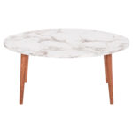 ΣΕΤ ΤΡΑΠΕΖΙ ΣΑΛΟΝΙΟΥ & 3 ΒΟΗΘ.ΤΡΑΠΕΖΙΑ VITAL HM18180.03 ΜΕΛΑΜΙΝΗ ΛΕΥΚΟ ΜΑΡΜΑΡΟ-ΚΑΡΥΔΙ ΠΟΔΙΑ