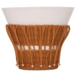 ΤΡΑΠΕΖΙ ΒΟΗΘΗΤΙΚΟ PERRAL HM18164.02S FIBER CEMENT ΛΕΥΚΟ-ΦΥΣΙΚΟ RATTAN--Φ42x36Υεκ