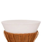 ΤΡΑΠΕΖΙ ΒΟΗΘΗΤΙΚΟ PERRAL HM18164.02S FIBER CEMENT ΛΕΥΚΟ-ΦΥΣΙΚΟ RATTAN--Φ42x36Υεκ