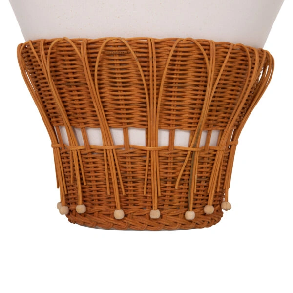 ΤΡΑΠΕΖΙ ΒΟΗΘΗΤΙΚΟ PERRAL HM18164.02S FIBER CEMENT ΛΕΥΚΟ-ΦΥΣΙΚΟ RATTAN--Φ42x36Υεκ