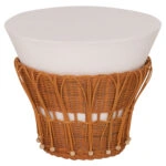 ΤΡΑΠΕΖΙ ΒΟΗΘΗΤΙΚΟ PERRAL HM18164.02S FIBER CEMENT ΛΕΥΚΟ-ΦΥΣΙΚΟ RATTAN--Φ42x36Υεκ